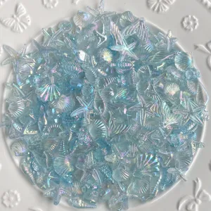 Perles de résine mélangées style océan étoiles de mer coquillages sirène bijoux téléphone