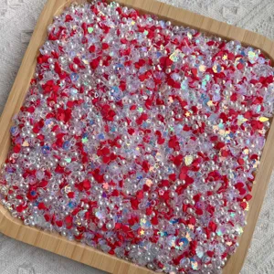Mélange de tranches d'argile polymère, perles et paillettes pour loisirs créatifs DIY
