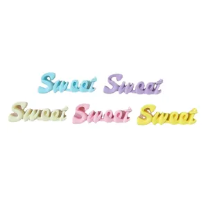 Colore Macaron Sweet Lettere Inglesi Resina Ciondoli DIY Fatto A Mano Crema Tazza Adesivi