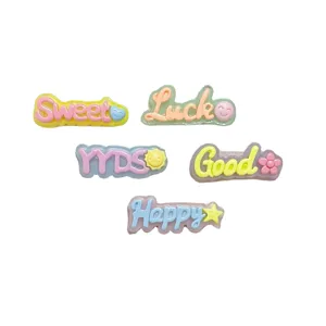 Cute jelly resin alphabet charms translucent English word cabochons for DIY phone case decor