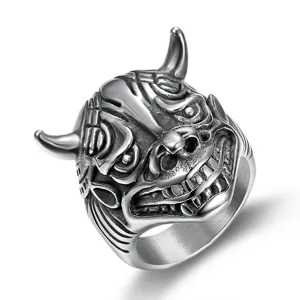 Vintage Stainless Steel Bull Monster Ring For Men Gothic Punk Animal Band Ring Fashion Jewelry Finger Ring