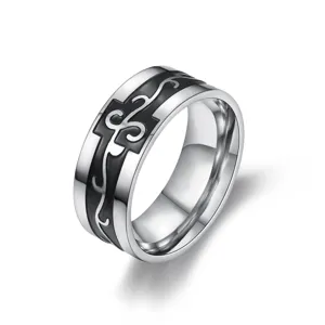 Mens Stainless Steel Dragon Pattern Ring Vintage Titanium Steel Band Ring Punk Fashion Jewelry Finger Ring Gift