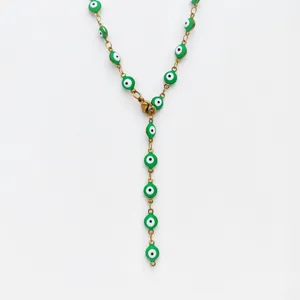 Stainless Steel Evil Eye Y-Shaped Necklace Trendy Gold Choker Jewelry for Women Gift