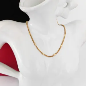 Minimalist Stainless Steel Plain Chain Necklace Bracelet For Women Simple Gold Steel Color Clavicle Chain Jewelry No Pendant
