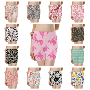 Vielfalt an nahtlosen Yoga-Shorts mit hoher Taille und modischen Prints für Damen
