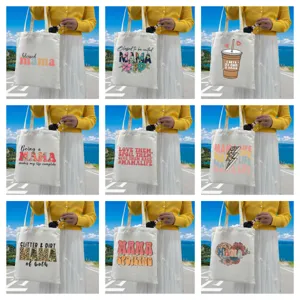 Multiple design options for MAMA theme printed canvas tote bags for mother's day gifts