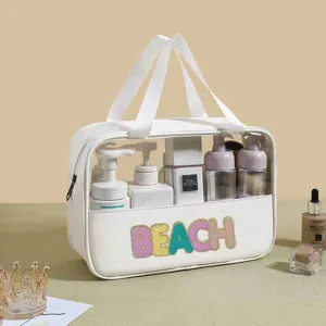 Large Capacity PVC Waterproof Toiletry Bag PU Portable Travel Cosmetic Organizer Makeup Pouch For Women