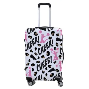 Elastische kofferhoes met cheerleader-graphics en een trendy luipaardprintpatroon