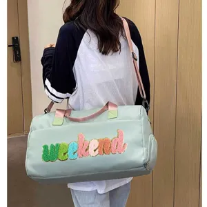 Large Capacity Oxford Cloth Sports Fitness Duffel Bag Dry Wet Separation Travel Bag With Shoe Compartment For Outdoor