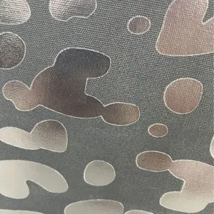Detailed macro shot of durable canvas fabric with stylish leopard print for a makeup bag