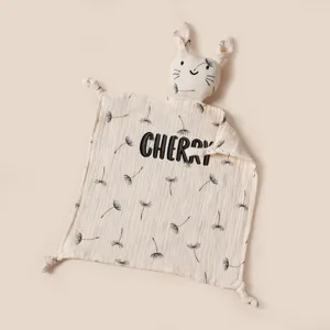 Baby Security Blanket Cotton Gauze Infant Soothing Towel Cute Animal Rabbit Doll Baby Sleep Blanket Comfort Towel Gift