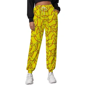 Women Casual Loose Print Joggers Sweatpants High Waist Drawstring Cuffed Active Sports Long Pants Streetwear