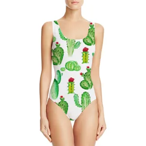 Women's One-Piece Swimsuit Sexy Scoop Neck Wide Strap Printed Monokini Beach Swimwear Vacation Bathing Suit