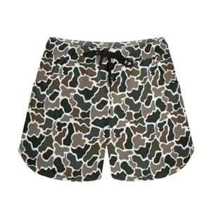 Casual camouflage summer sports shorts with drawstring and elastic waist for men