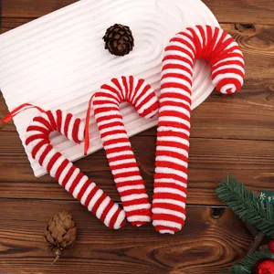 Decorations de canne de bonbon de Noel rayees rouges et blanches pour sapin de fete