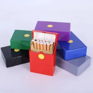 Automatic pop-up cigarette case plastic 20 capacity flip tobacco protective storage box