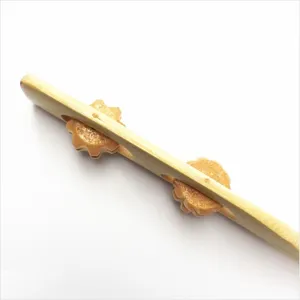 Wooden back scratcher with double rolling wheels traditional bamboo body massage tool for relief