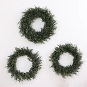 Corona di pino artificiale verde per porta parete primavera estate decorazione esterna