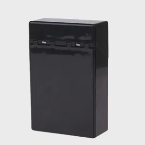 Black plastic cigarette case holder for 20 cigarettes, portable flip-top storage box for daily use