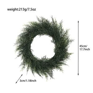 Ghirlanda di pino artificiale foglia PE porta d'ingresso Natale decorazione esterna