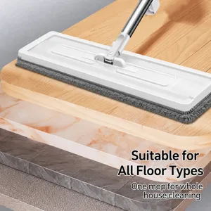 Flat mop for home floor cleaning, dry and wet dual-use floor cleaning mop with microfiber pad.