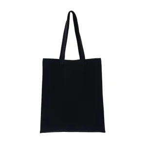 Premium plain black canvas tote bag with durable shoulder straps for everyday use