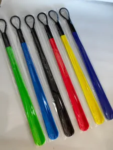 Long plastic shoehorn set, colorful lazy shoe helper tool for elderly and pregnant women.
