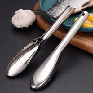 Rascador de escamas de pescado de acero inoxidable herramienta de cocina para escamar