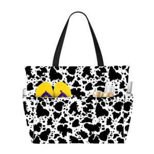 Large Capacity Waterproof Beach Bag Tote Bag Casual Travel Handbag Multi Pocket Polyester Shoulder Bag For Women