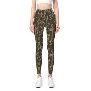 Yoga-Leggings für Damen mit hoher Taille und einzigartigem Baumrinden-Camouflage-Muster