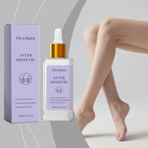 OceAura After Shave Öl 90ml Flasche und Packung für die tägliche Hautpflege-Routine.