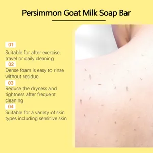 Vue détaillée des bienfaits du savon au lait de chèvre et au kaki pour peaux sensibles