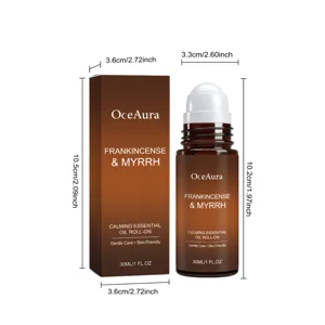 OceAura Weihrauch und Myrrhe Ätherisches Öl Roll-on detaillierte Produktabmessungen