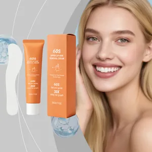 Detailed view of gentle facial hair removal cream tube with applicator tool and box