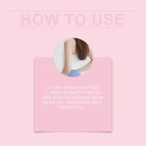 Instructions étape par étape pour utiliser le patch de soin du corps sur les jambes.