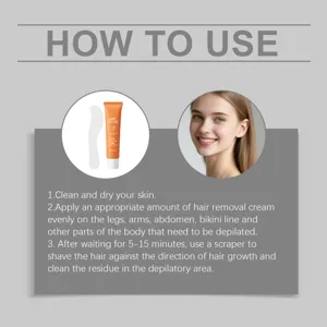 Step-by-step usage guide for gentle facial hair removal cream with applicator