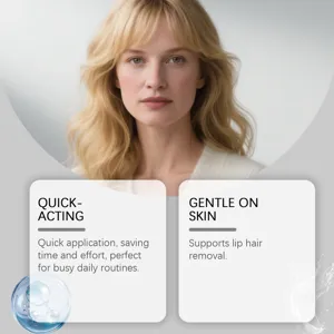 Gentle facial hair removal cream for sensitive skin with a quick-acting formula.