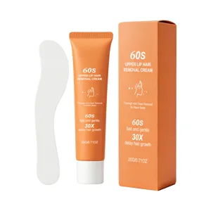 Professional gentle facial hair removal cream for upper lip with applicator spatula