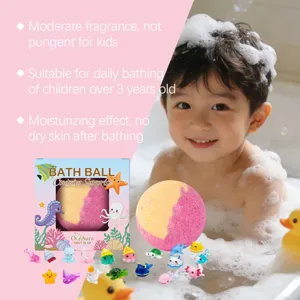 OceAura kids bath bomb set with surprise animal toys for moisturizing bubble baths