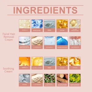 Elenco dettagliato degli ingredienti per crema depilatoria viso e crema lenitiva