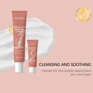 Dettaglio macro della crema depilatoria viso e lenitiva Viareline professionale