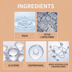 Vista macro detallada de los ingredientes del roll-on corporal, incluyendo glicerina