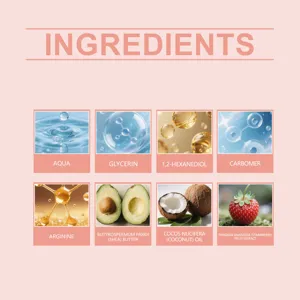 Natural ingredient list for OCEAURA body oil featuring shea butter and coconut oil