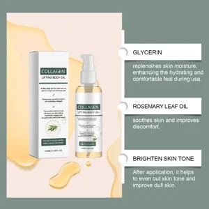 Detailansicht von 100ml Kollagen Lifting Körperöl mit Glycerin und Rosmarinblattöl Vorteilen.