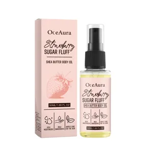 OceAura Strawberry Shea Butter Body Oil Deep Moisturizing Nourishing Hydrating Smoothing Body Care Essential Oil For Women