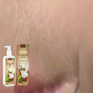 Vista detallada de la crema depilatoria OCEAURA Ice Cool con extractos de coco y menta