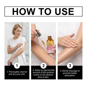 Guide d'application étape par étape de l'huile de bronzage pour une peau hâlée.