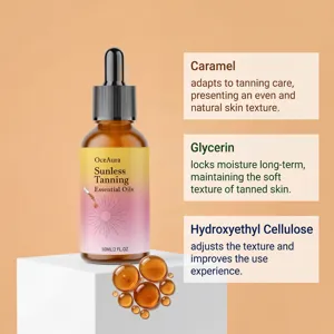 Ingrédients détaillés de l'huile de bronzage OceAura pour un éclat doré de la peau
