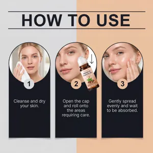 Guida all'uso del roll-on all'olio di ricino Viareline Premium per la cura della pelle.