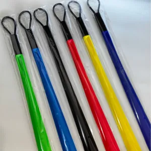 Long handled plastic shoe horn set, colorful lazy shoehelper for elderly and pregnant women.
